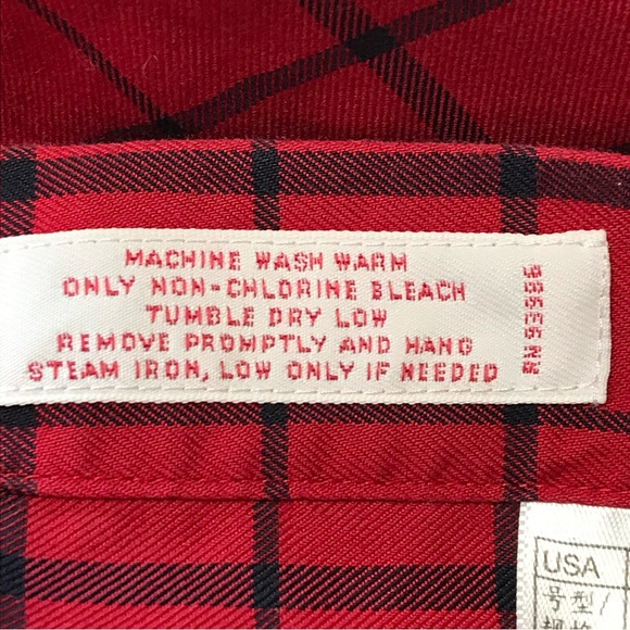 Brooks Brothers Shirt Button Down Red navy plaid Mens size Large 100% cotton - Picture 11 of 12